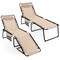 Costway 1/2 PCS Patio Folding Chaise Lounge Chair Portable Sun Lounger with Adjustable Backrest
